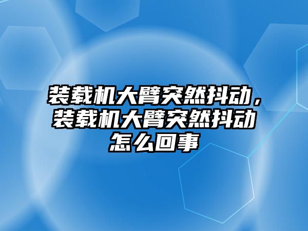 裝載機大臂突然抖動，裝載機大臂突然抖動怎么回事