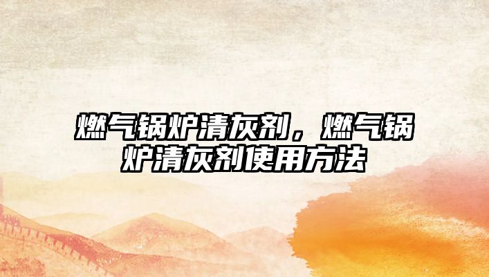 燃?xì)忮仩t清灰劑，燃?xì)忮仩t清灰劑使用方法