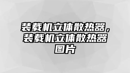 裝載機立體散熱器，裝載機立體散熱器圖片