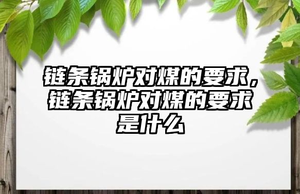 鏈條鍋爐對(duì)煤的要求，鏈條鍋爐對(duì)煤的要求是什么