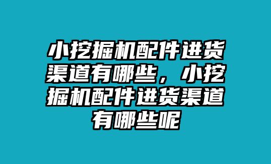 小挖掘機(jī)配件進(jìn)貨渠道有哪些，小挖掘機(jī)配件進(jìn)貨渠道有哪些呢