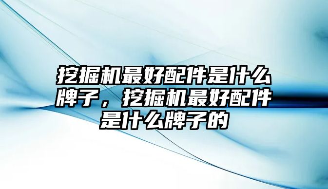 挖掘機最好配件是什么牌子，挖掘機最好配件是什么牌子的