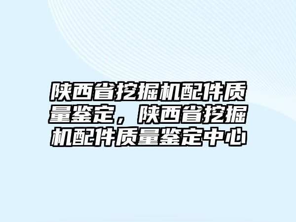 陜西省挖掘機配件質(zhì)量鑒定，陜西省挖掘機配件質(zhì)量鑒定中心