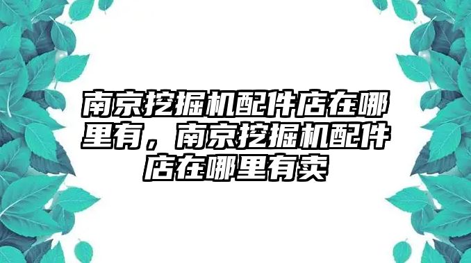 南京挖掘機配件店在哪里有，南京挖掘機配件店在哪里有賣