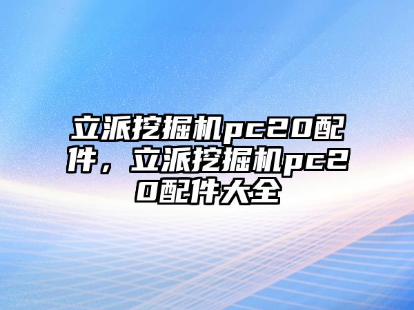 立派挖掘機(jī)pc20配件，立派挖掘機(jī)pc20配件大全