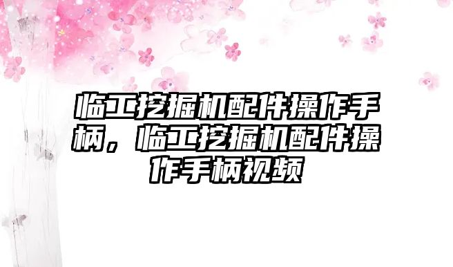 臨工挖掘機(jī)配件操作手柄，臨工挖掘機(jī)配件操作手柄視頻