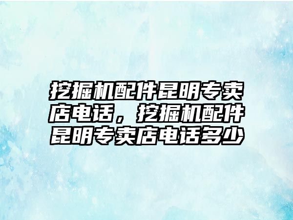 挖掘機配件昆明專賣店電話，挖掘機配件昆明專賣店電話多少