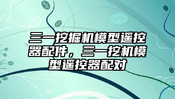 三一挖掘機模型遙控器配件，三一挖機模型遙控器配對