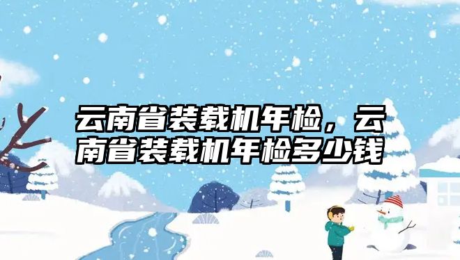 云南省裝載機(jī)年檢，云南省裝載機(jī)年檢多少錢