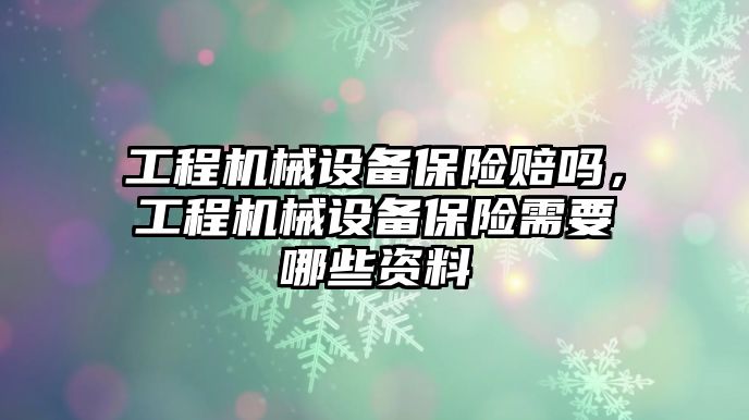 工程機械設備保險賠嗎，工程機械設備保險需要哪些資料