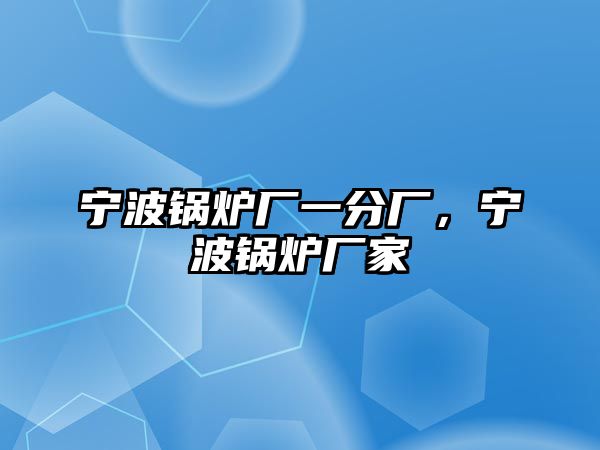 寧波鍋爐廠一分廠，寧波鍋爐廠家