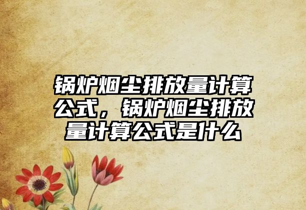 鍋爐煙塵排放量計(jì)算公式，鍋爐煙塵排放量計(jì)算公式是什么