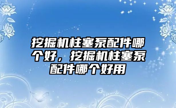 挖掘機柱塞泵配件哪個好，挖掘機柱塞泵配件哪個好用