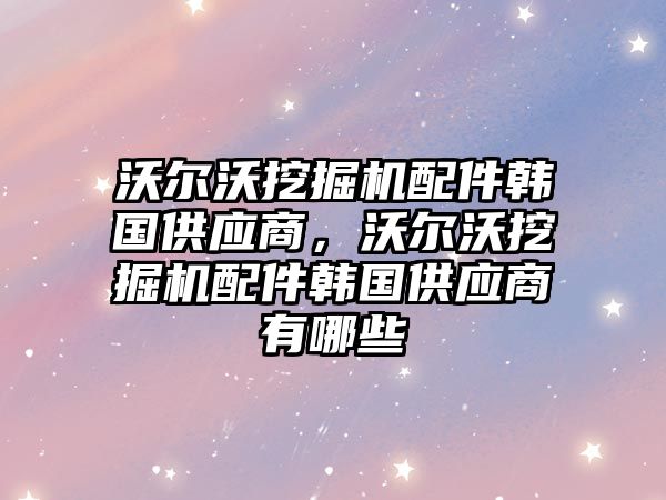 沃爾沃挖掘機配件韓國供應商，沃爾沃挖掘機配件韓國供應商有哪些