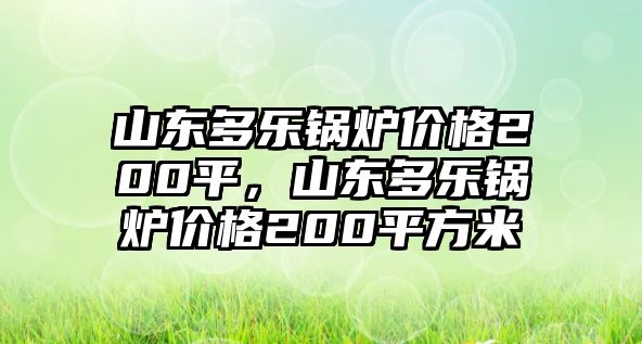 山東多樂(lè)鍋爐價(jià)格200平，山東多樂(lè)鍋爐價(jià)格200平方米