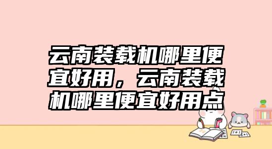 云南裝載機(jī)哪里便宜好用，云南裝載機(jī)哪里便宜好用點