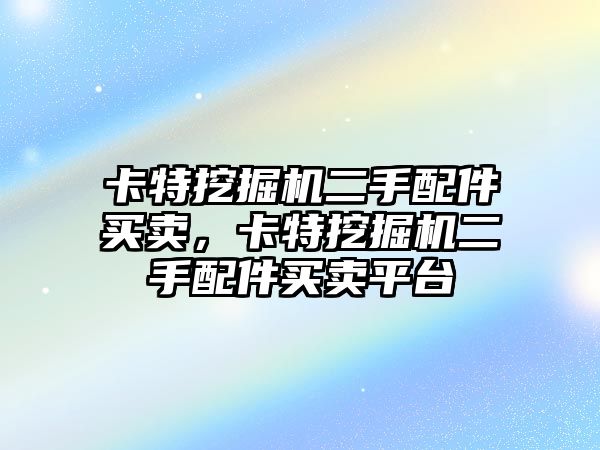 卡特挖掘機(jī)二手配件買賣，卡特挖掘機(jī)二手配件買賣平臺(tái)