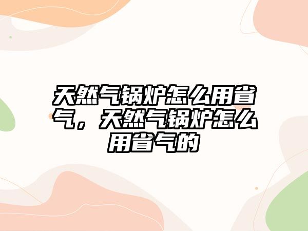 天然氣鍋爐怎么用省氣，天然氣鍋爐怎么用省氣的