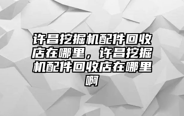 許昌挖掘機配件回收店在哪里，許昌挖掘機配件回收店在哪里啊