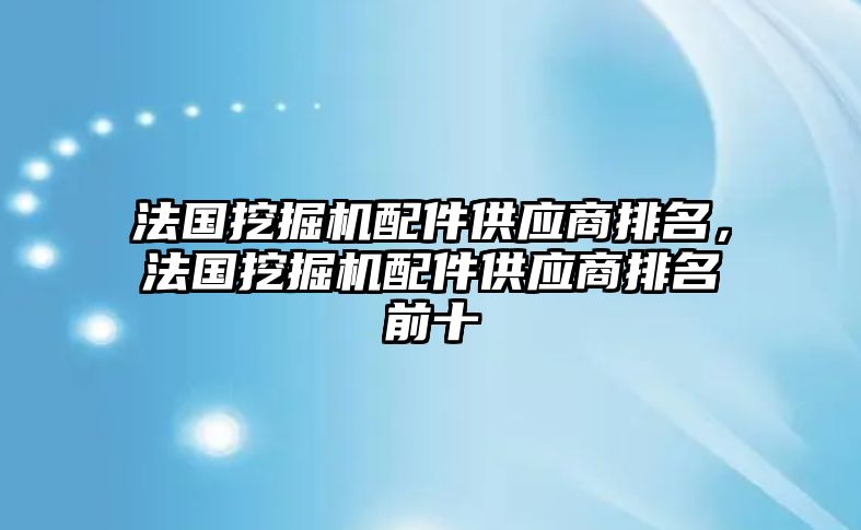 法國(guó)挖掘機(jī)配件供應(yīng)商排名，法國(guó)挖掘機(jī)配件供應(yīng)商排名前十