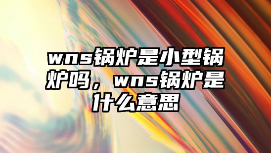 wns鍋爐是小型鍋爐嗎，wns鍋爐是什么意思