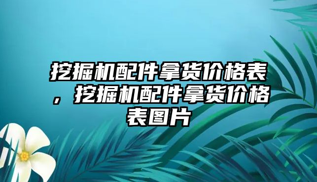 挖掘機配件拿貨價格表，挖掘機配件拿貨價格表圖片