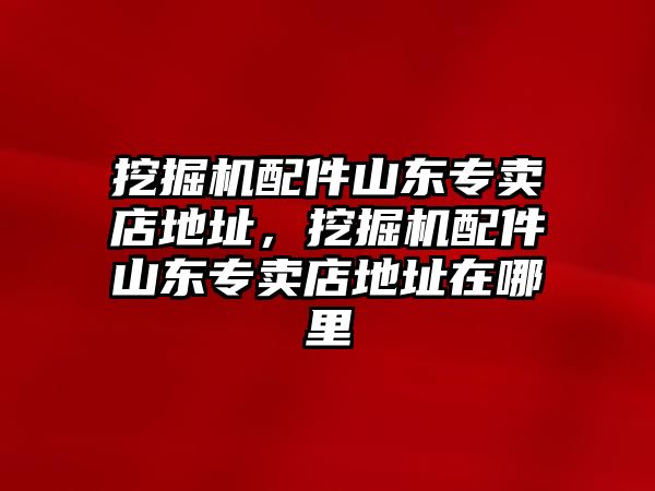 挖掘機(jī)配件山東專賣店地址，挖掘機(jī)配件山東專賣店地址在哪里