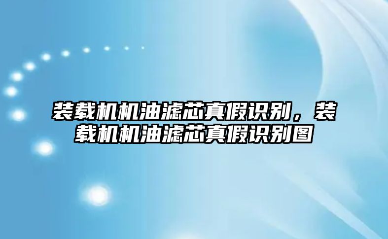 裝載機(jī)機(jī)油濾芯真假識別，裝載機(jī)機(jī)油濾芯真假識別圖