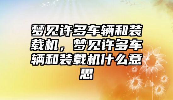 夢見許多車輛和裝載機(jī)，夢見許多車輛和裝載機(jī)什么意思