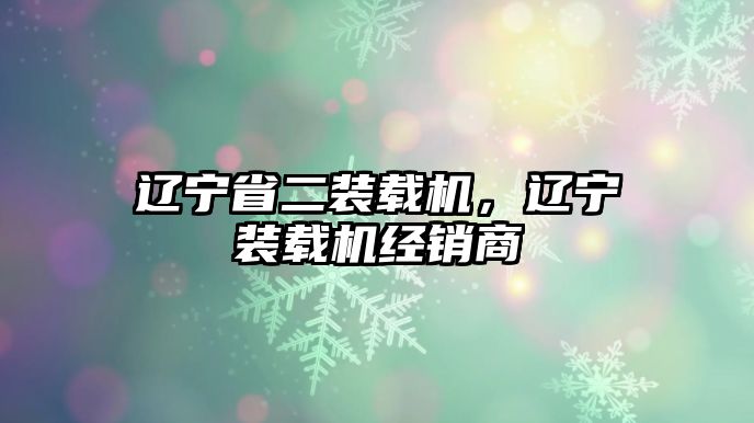 遼寧省二裝載機(jī)，遼寧裝載機(jī)經(jīng)銷(xiāo)商