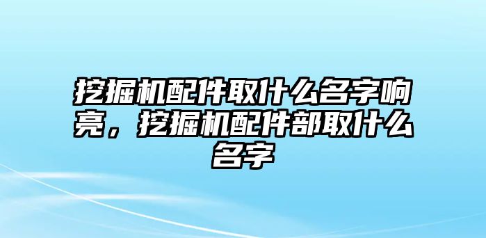 挖掘機配件取什么名字響亮，挖掘機配件部取什么名字