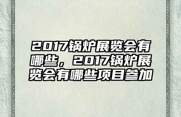 2017鍋爐展覽會(huì)有哪些，2017鍋爐展覽會(huì)有哪些項(xiàng)目參加