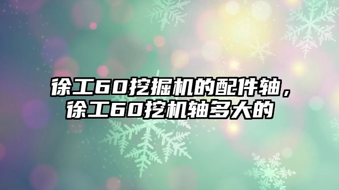 徐工60挖掘機的配件軸，徐工60挖機軸多大的