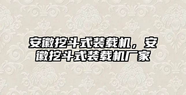 安徽挖斗式裝載機(jī)，安徽挖斗式裝載機(jī)廠家