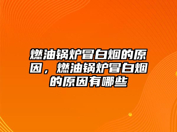 燃油鍋爐冒白煙的原因，燃油鍋爐冒白煙的原因有哪些