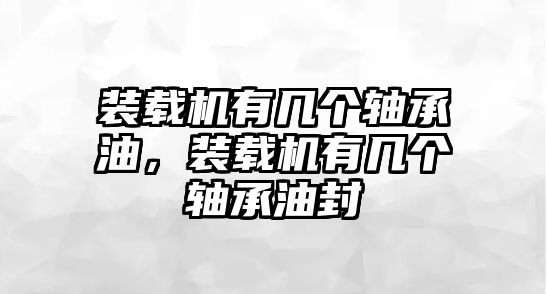 裝載機(jī)有幾個軸承油，裝載機(jī)有幾個軸承油封