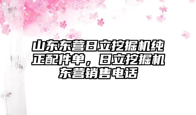 山東東營日立挖掘機(jī)純正配件單，日立挖掘機(jī)東營銷售電話