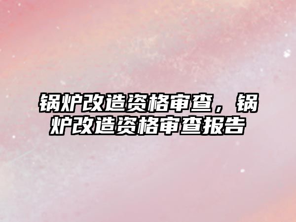 鍋爐改造資格審查，鍋爐改造資格審查報告