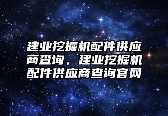 建業(yè)挖掘機配件供應(yīng)商查詢，建業(yè)挖掘機配件供應(yīng)商查詢官網(wǎng)