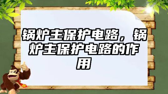 鍋爐主保護(hù)電路，鍋爐主保護(hù)電路的作用