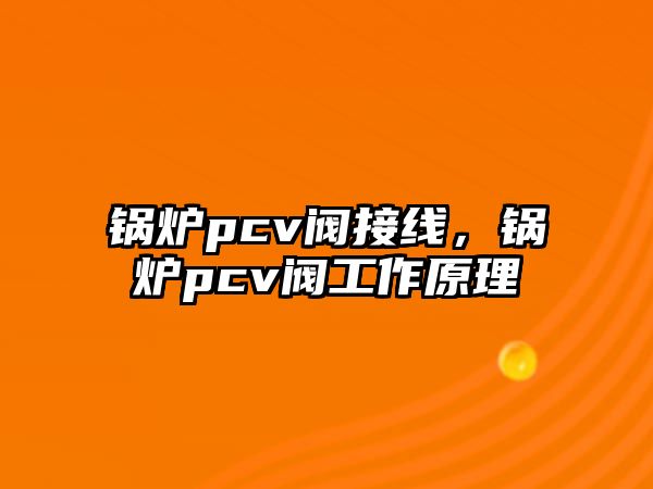 鍋爐pcv閥接線，鍋爐pcv閥工作原理