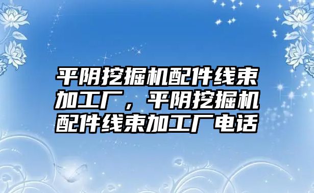 平陰挖掘機配件線束加工廠，平陰挖掘機配件線束加工廠電話