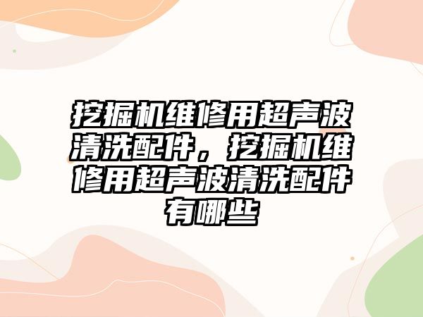 挖掘機(jī)維修用超聲波清洗配件，挖掘機(jī)維修用超聲波清洗配件有哪些