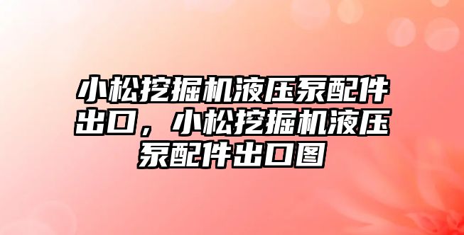 小松挖掘機液壓泵配件出口，小松挖掘機液壓泵配件出口圖