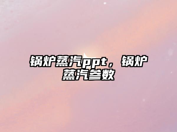 鍋爐蒸汽ppt，鍋爐蒸汽參數(shù)