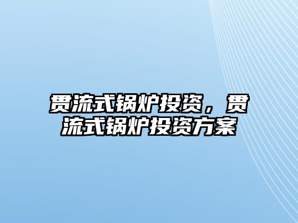 貫流式鍋爐投資，貫流式鍋爐投資方案