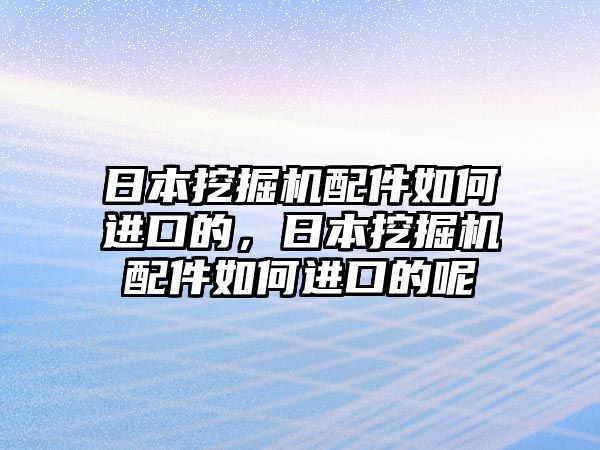 日本挖掘機配件如何進口的，日本挖掘機配件如何進口的呢