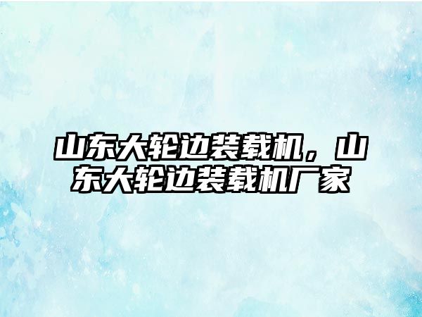 山東大輪邊裝載機，山東大輪邊裝載機廠家