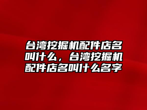 臺灣挖掘機(jī)配件店名叫什么，臺灣挖掘機(jī)配件店名叫什么名字