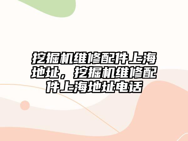 挖掘機維修配件上海地址，挖掘機維修配件上海地址電話